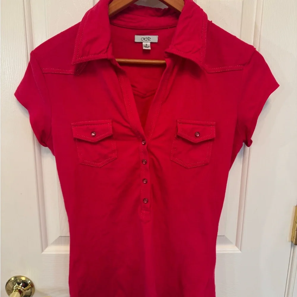 Cache Pink Collared Button-Up Top - Picture 4 of 4